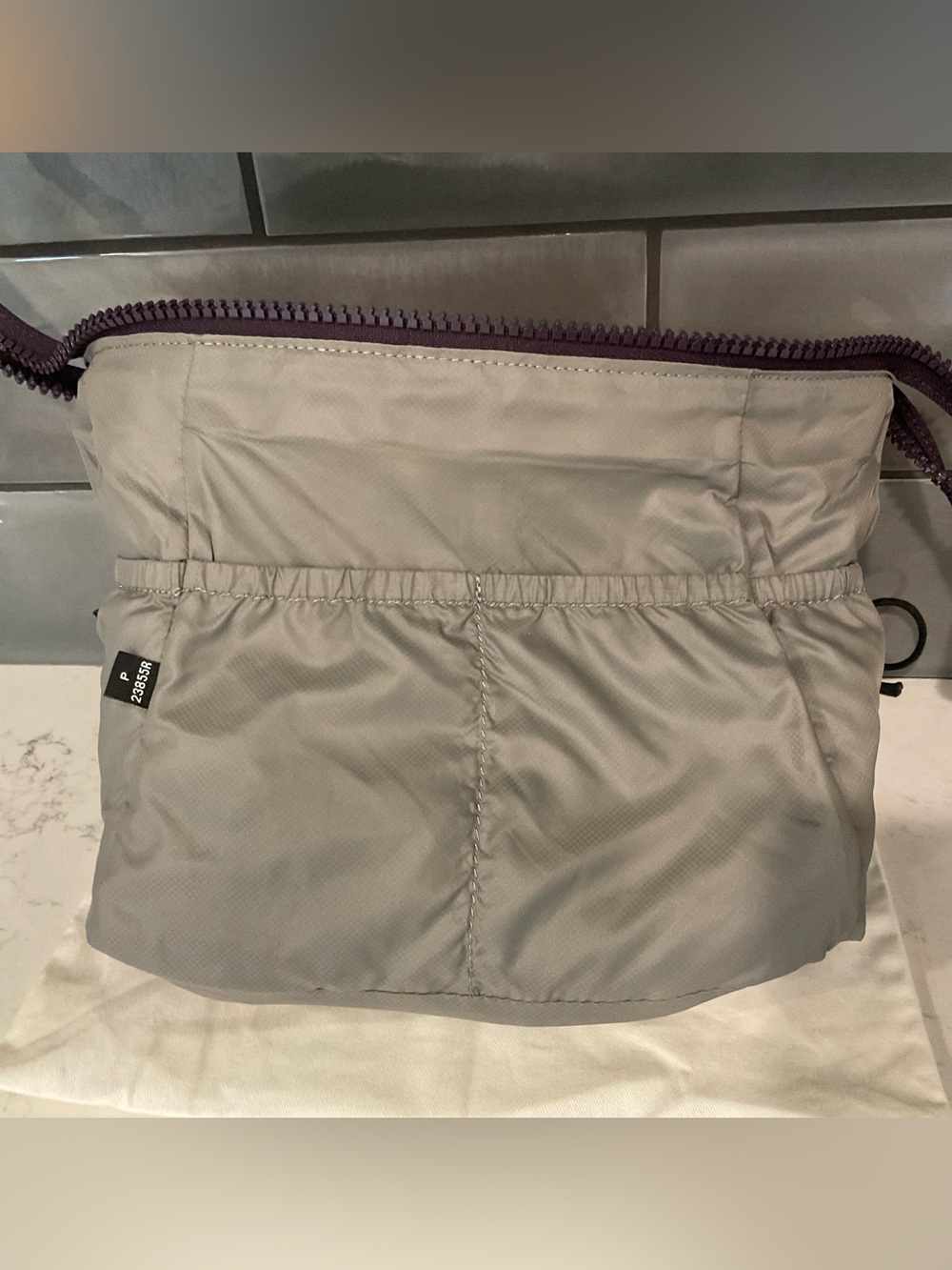 MZ Wallace Large Zoey Zip Pouch Cosmetic Bag Raisin - Picture 10 of 11